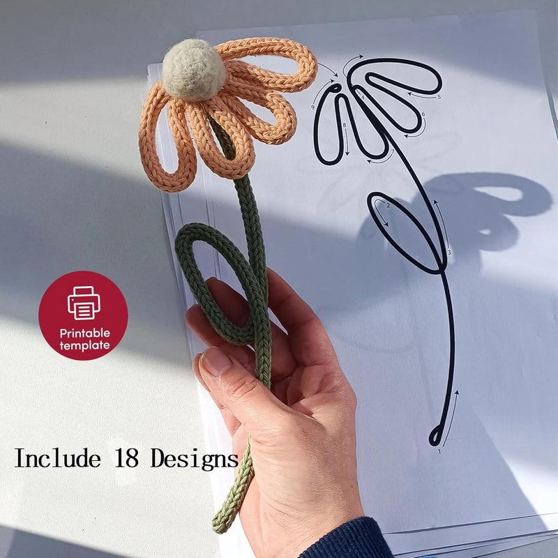 BoFUN DIY Flower Craft Kit for Adults Teens, Floral Wire Art Craft Set with 18 Templates, Wire, Knit Rope, Wedding Party Favors, Women Birthday, Mother’s Day Gifts, Handmade Home Decor (Floral) - Image 2